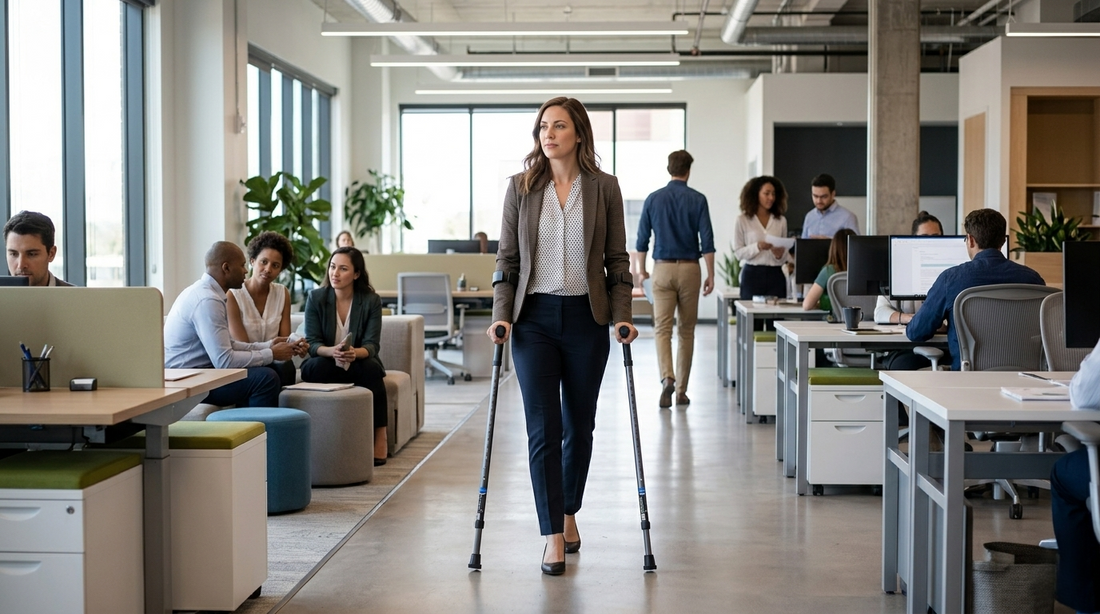 crutches at work in motion forearm