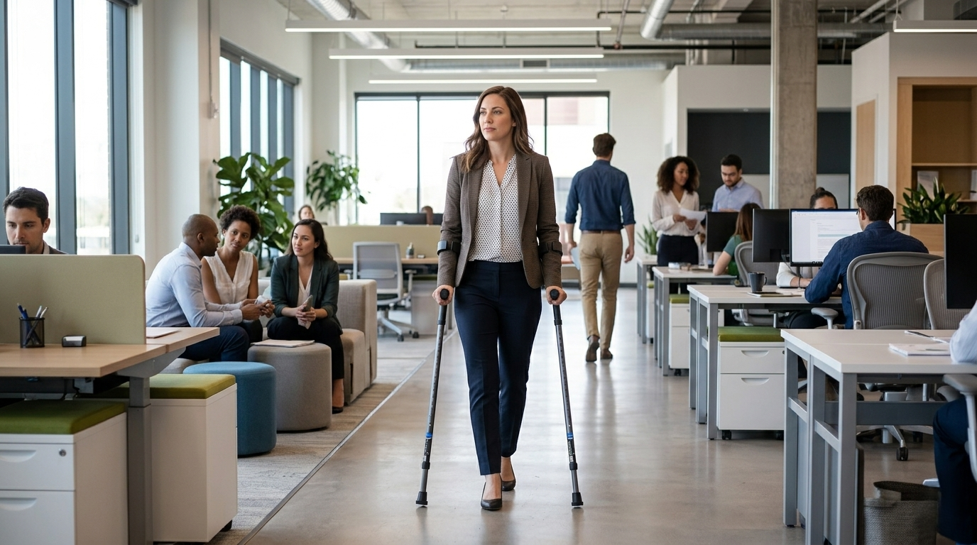 crutches at work in motion forearm