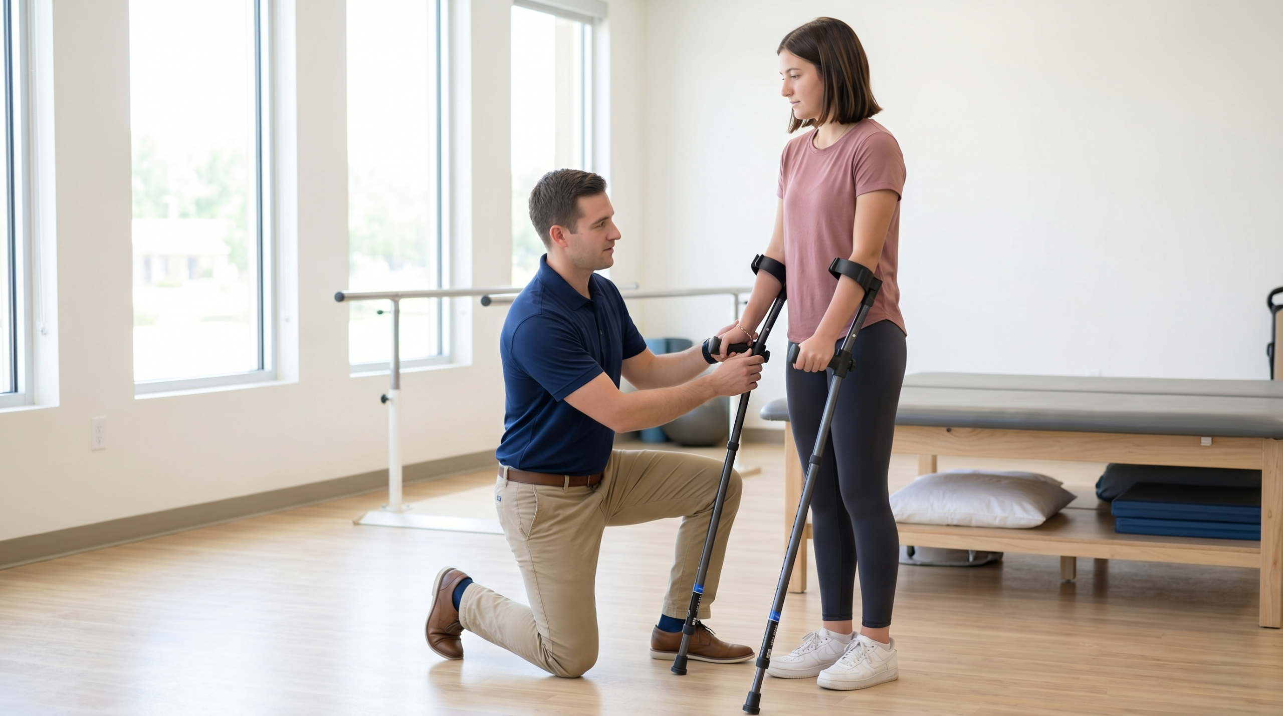 in motion forearm pt crutch fitting