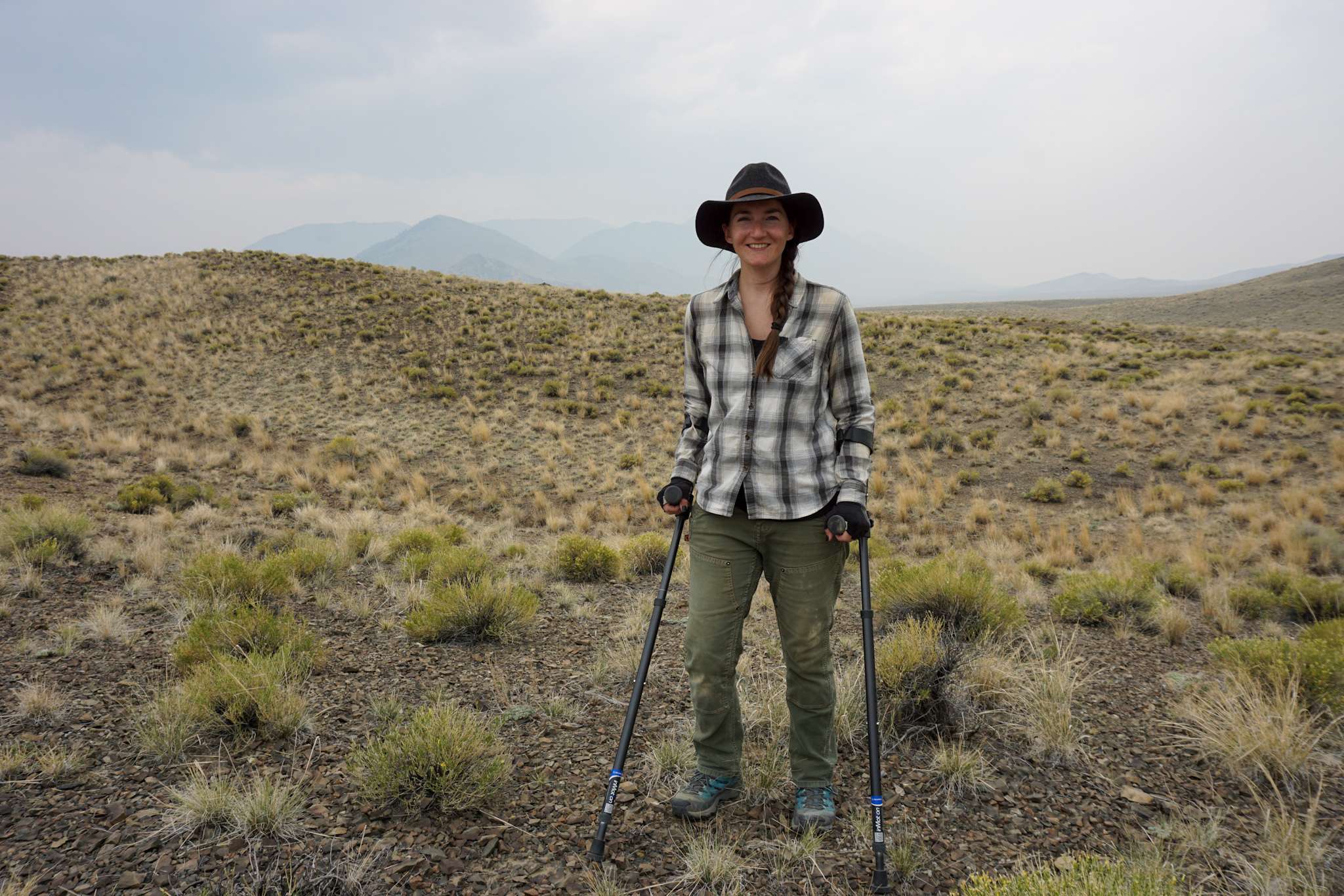 Disabled in the wild on in-motion forearm crutches