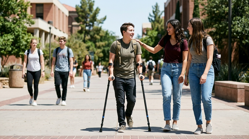 crutches with spina bifida in motion forearm
