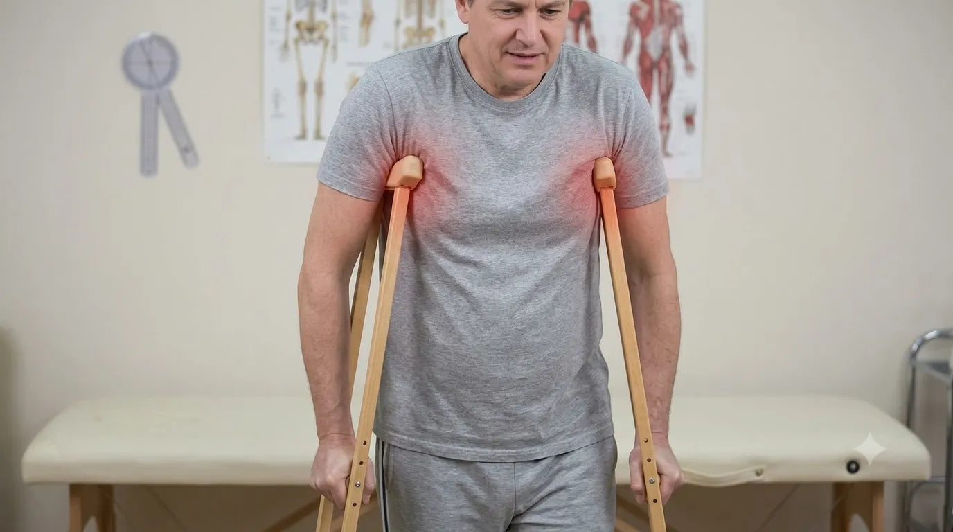 Painful a frame crutches