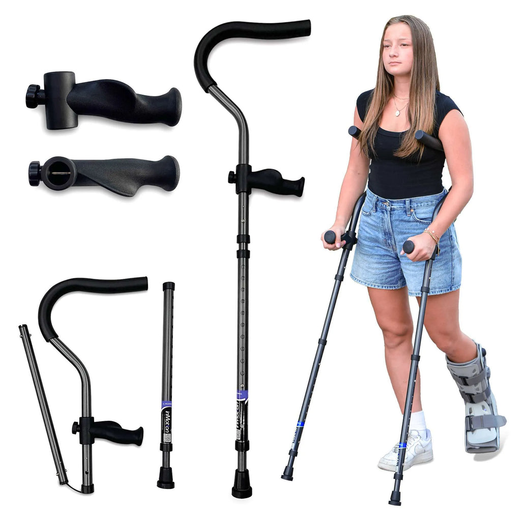 in-Motion Pro underarm crutches shown folded to demonstrate folding capability