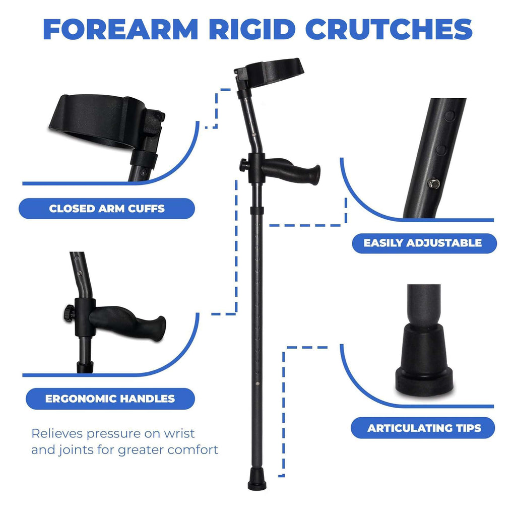 in-Motion Pro rigid-post forearm crutches with ergonomic handles