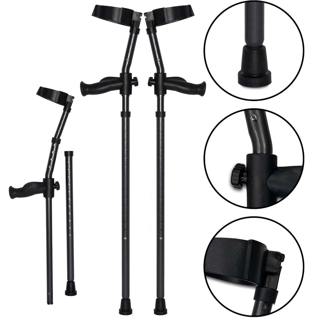 in-Motion Pro rigid-post forearm crutches with rubber tips