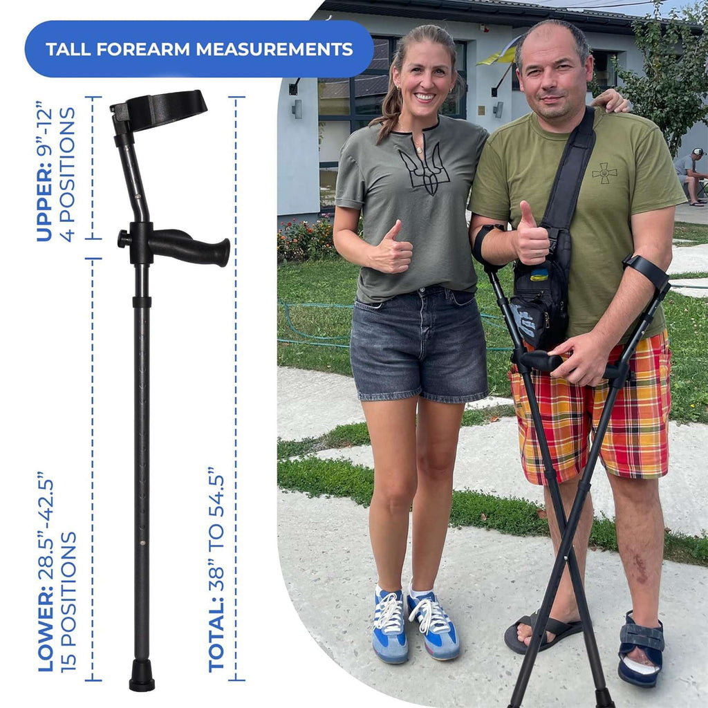 People outdoors using in-Motion Pro rigid-post forearm crutches