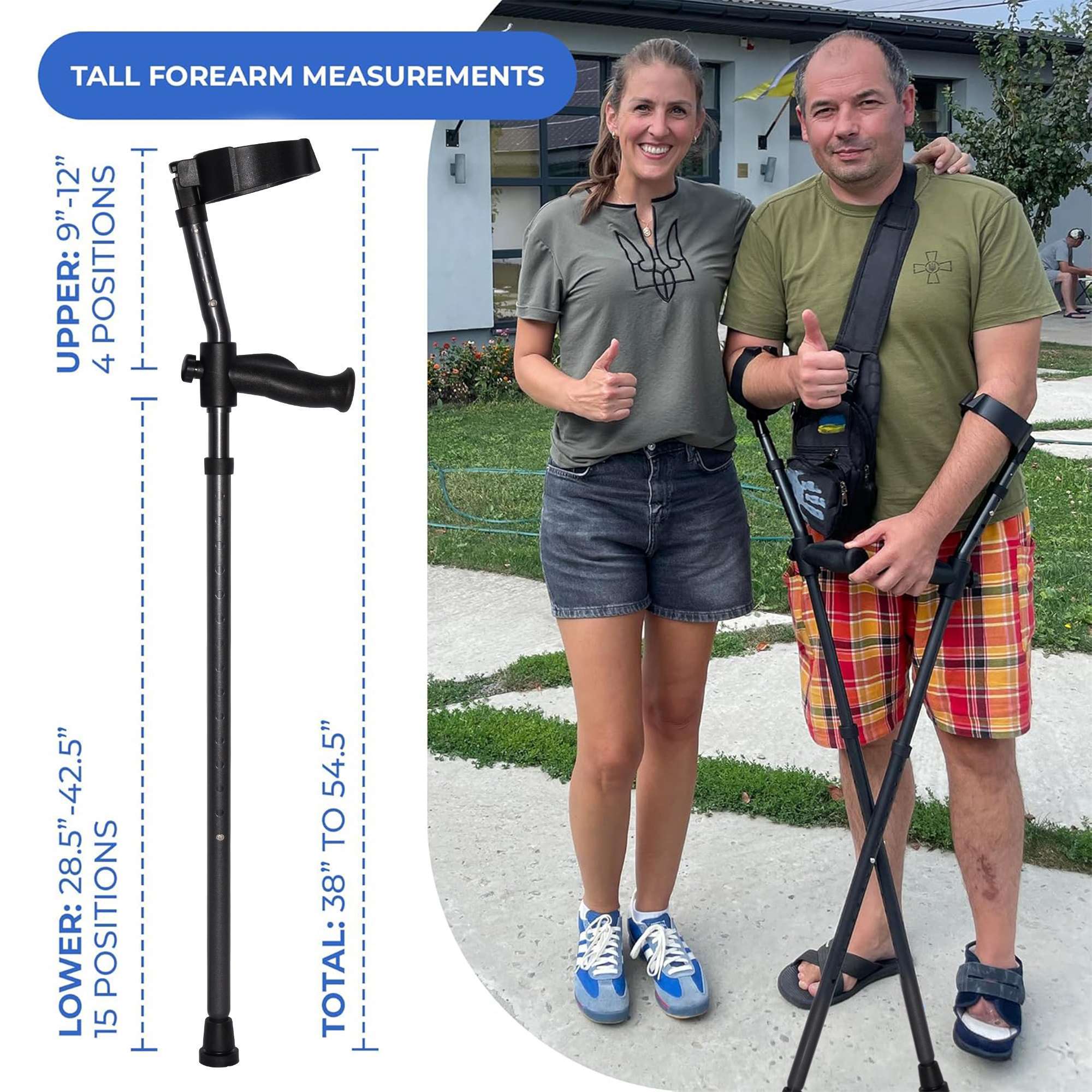 People outdoors using in-Motion Pro rigid-post forearm crutches