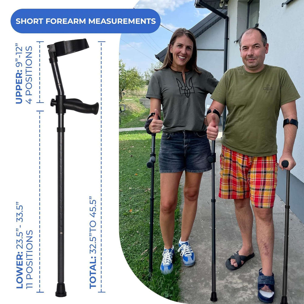 in-Motion Pro rigid-post forearm crutches used outdoors