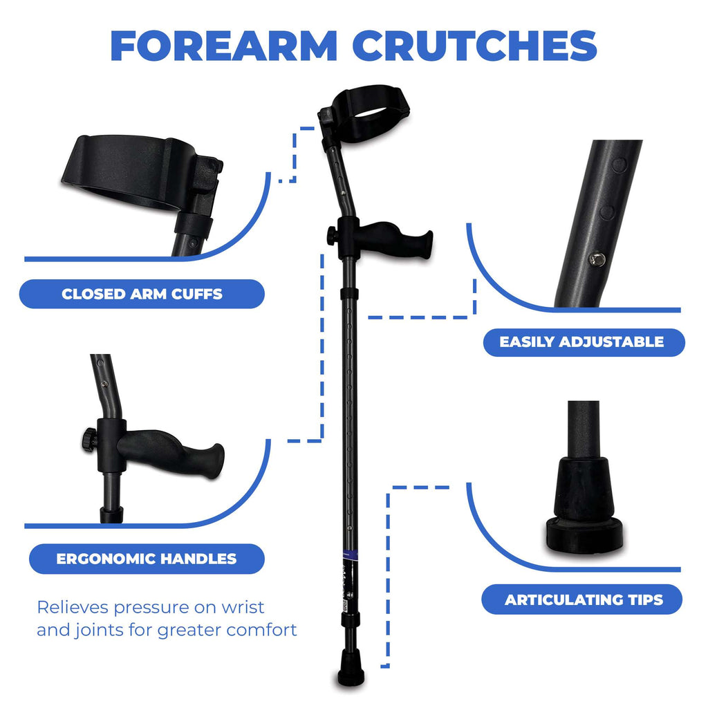 Tall in-Motion Pro forearm crutches with ergonomic, adjustable design