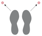 Diagram showing correct in-Motion underarm crutch placement