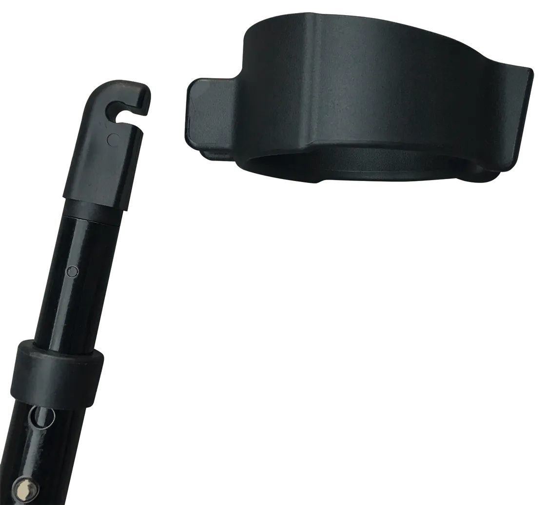 in-Motion forearm crutch cuff and post assembly