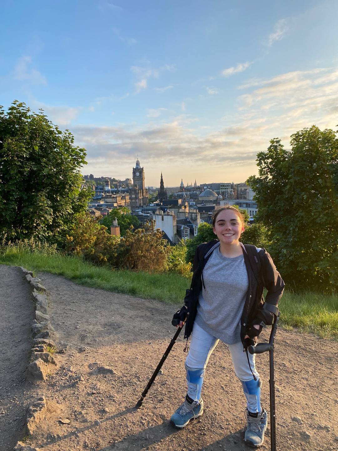 Crutches.com customer using forearm crutches