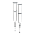 Pair of adjustable aluminum A-frame underarm crutches