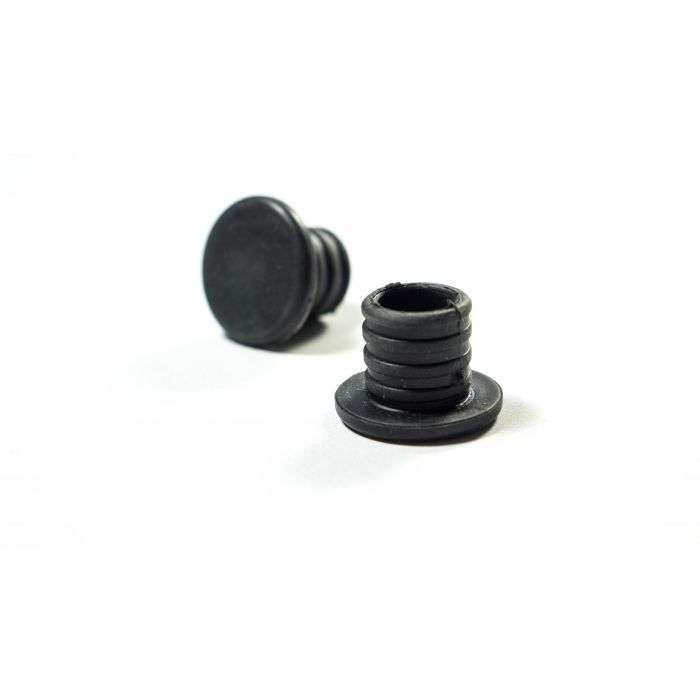 Underarm crutch cradle end cap set, black, on white background