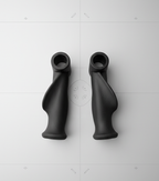 in-Motion ergonomic replacement crutch handle, flat view