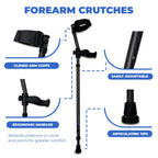 in-Motion Pro forearm crutches with adjustable ergonomic arm cuffs