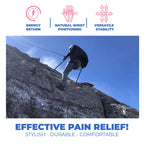 Climber using in-Motion Pro forearm crutches on rocky terrain