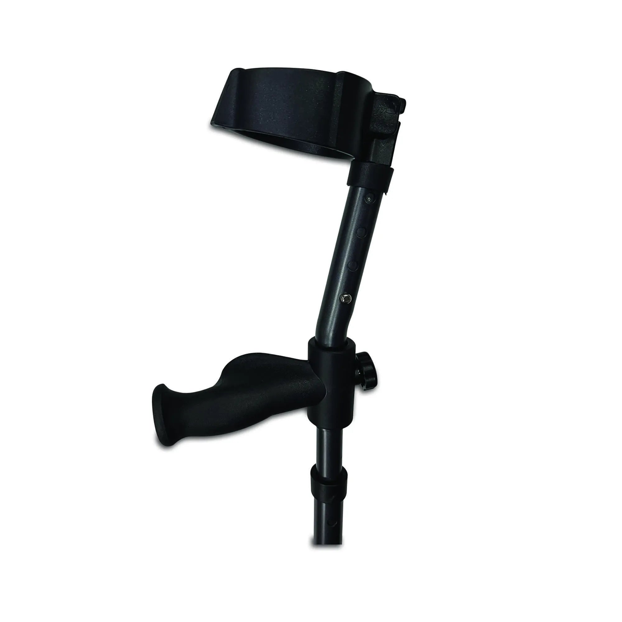 Upper section of an in-Motion Pro forearm crutch on white background