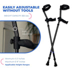 in-Motion Pro forearm crutches, tool-free adjustment, 350 lb capacity