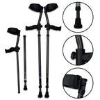 Refurbished in-Motion Pro forearm crutches showing design details