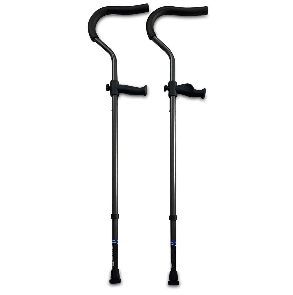 Two In-Motion Freedom crutches side by side, 300 lb weight capacity