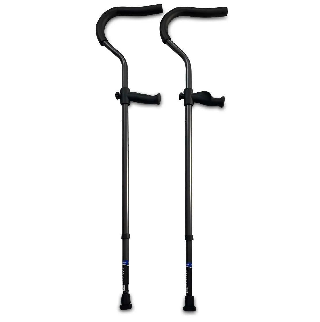Two In-Motion Freedom crutches side by side, 300 lb weight capacity