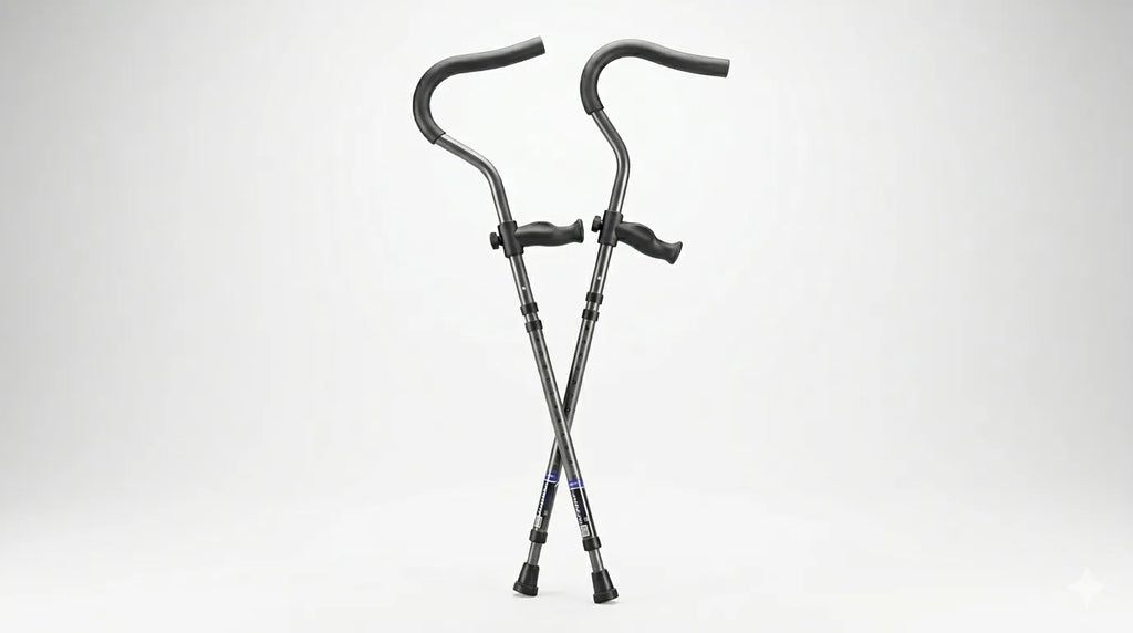 in-Motion Pro underarm spring-assisted crutches, criss-cross product view