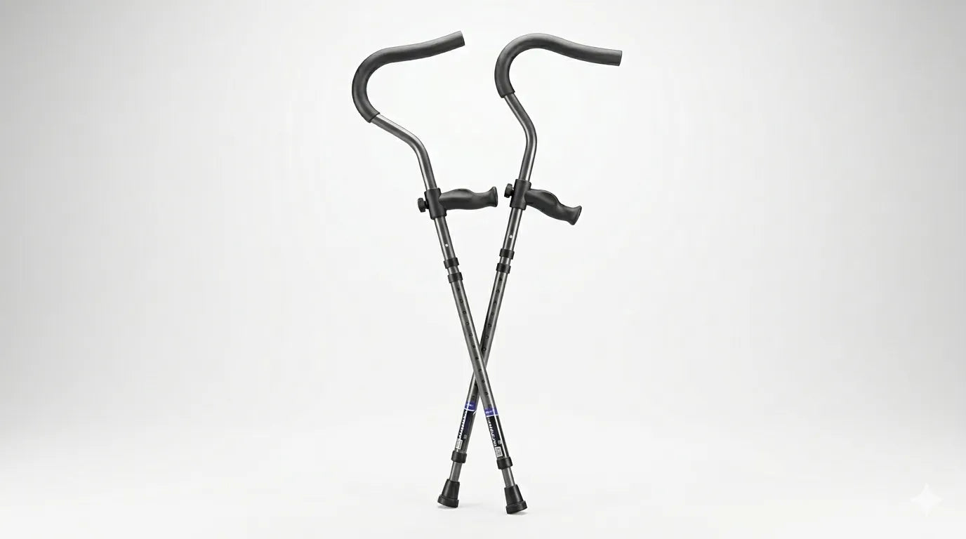 in-Motion Pro underarm spring-assisted crutches, criss-cross product view