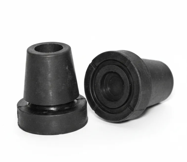 in-Motion articulating crutch tips, pair of black rubber replacement tips