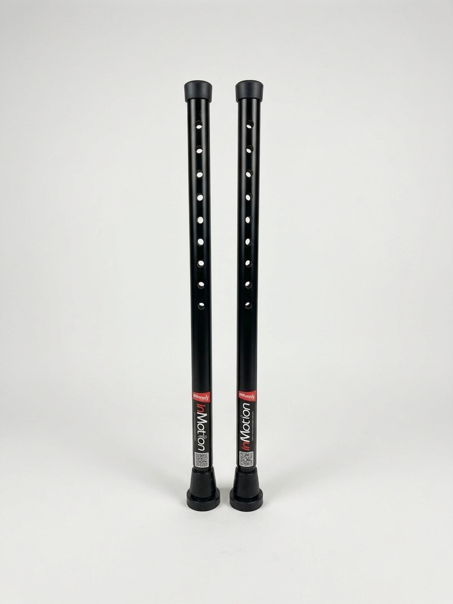 Pair of in-Motion short black rigid crutch posts