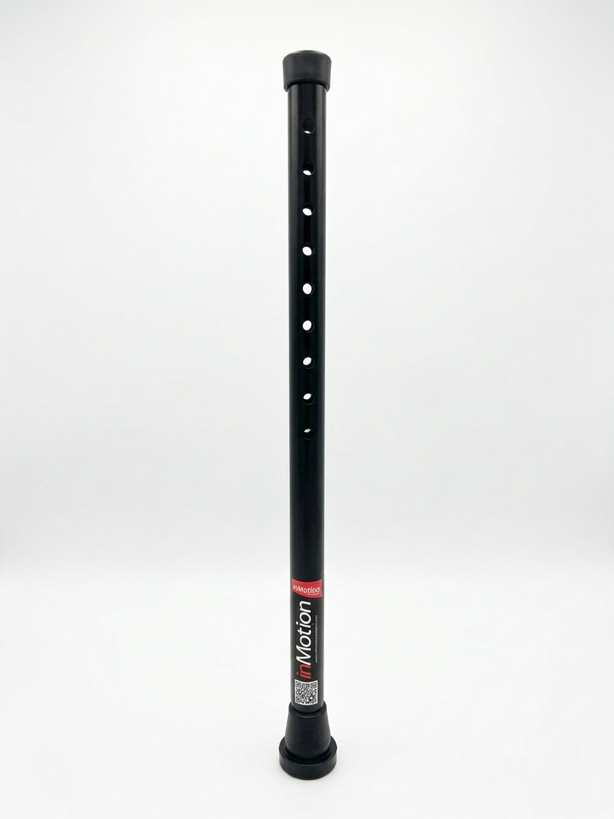 Single in-Motion short black rigid crutch post