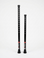 in-Motion black rigid crutch posts, tall and short size comparison
