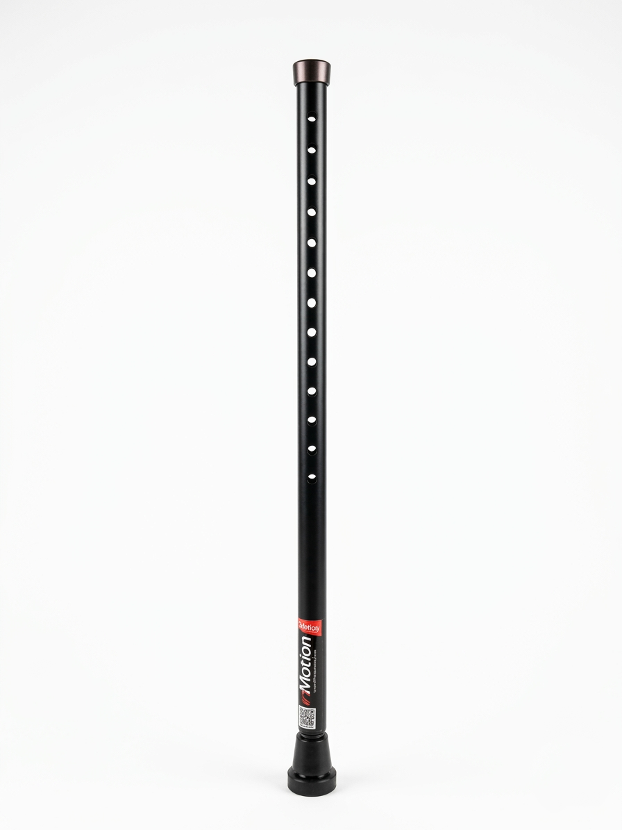 Single in-Motion tall black rigid crutch post