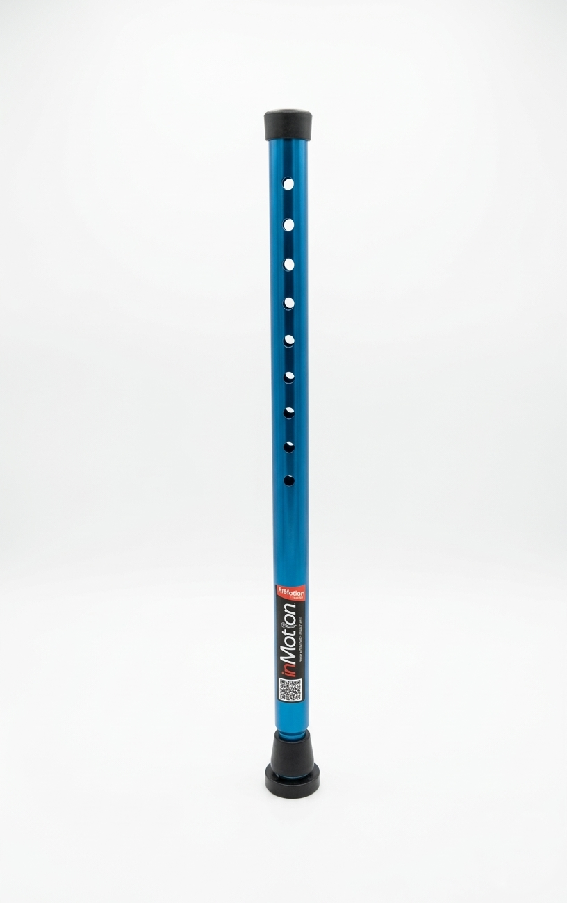 Single in-Motion short blue rigid crutch post
