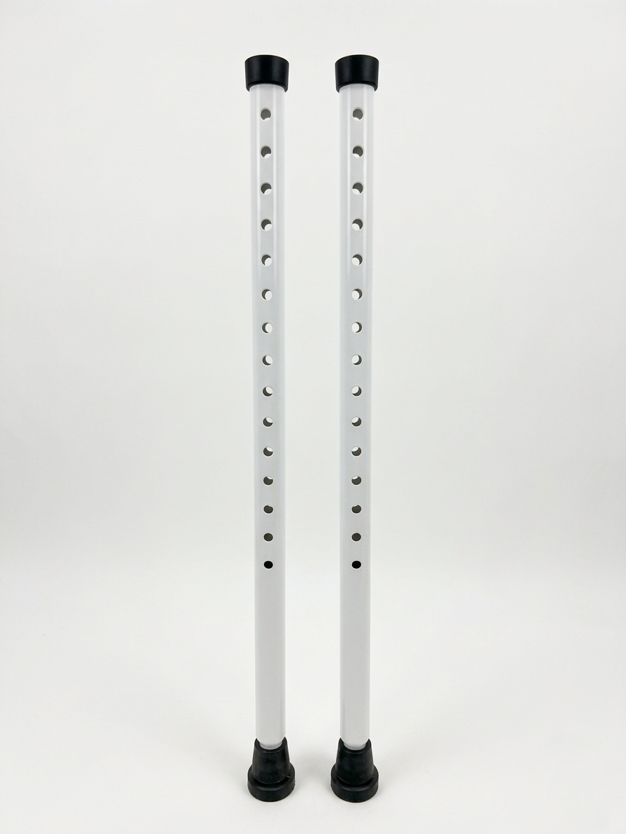 Pair of in-Motion tall white rigid crutch posts