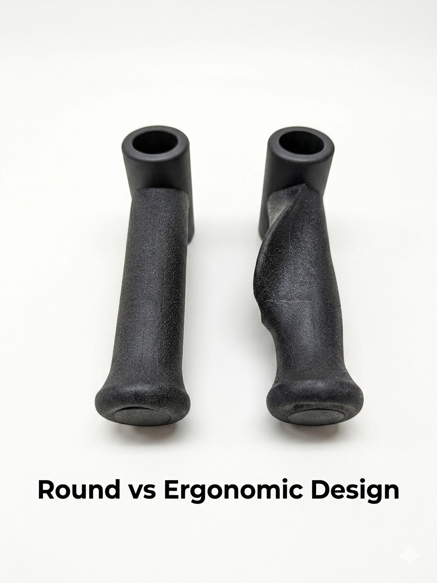 Comparison of in-Motion round and ergonomic replacement crutch handles