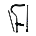 in-Motion Pro underarm crutch shown disassembled on white background