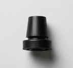Single in-Motion articulating rubber crutch tip on white background